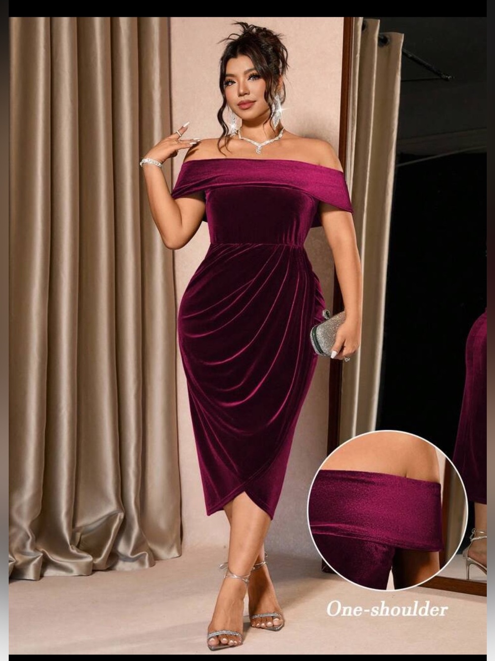 Cravure burgundy Plus Size Elegant Slimming Dress 2XL BNWT